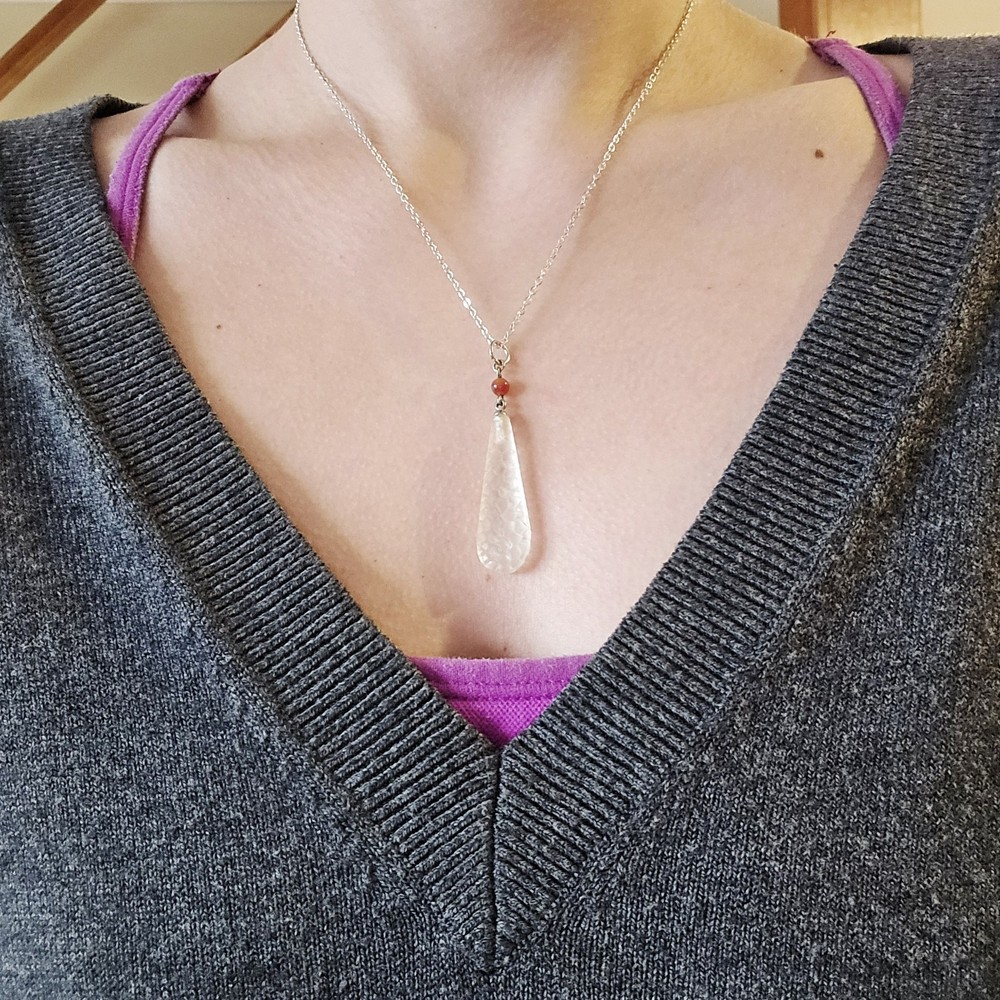Vintage Transluscent Teardrop Necklace