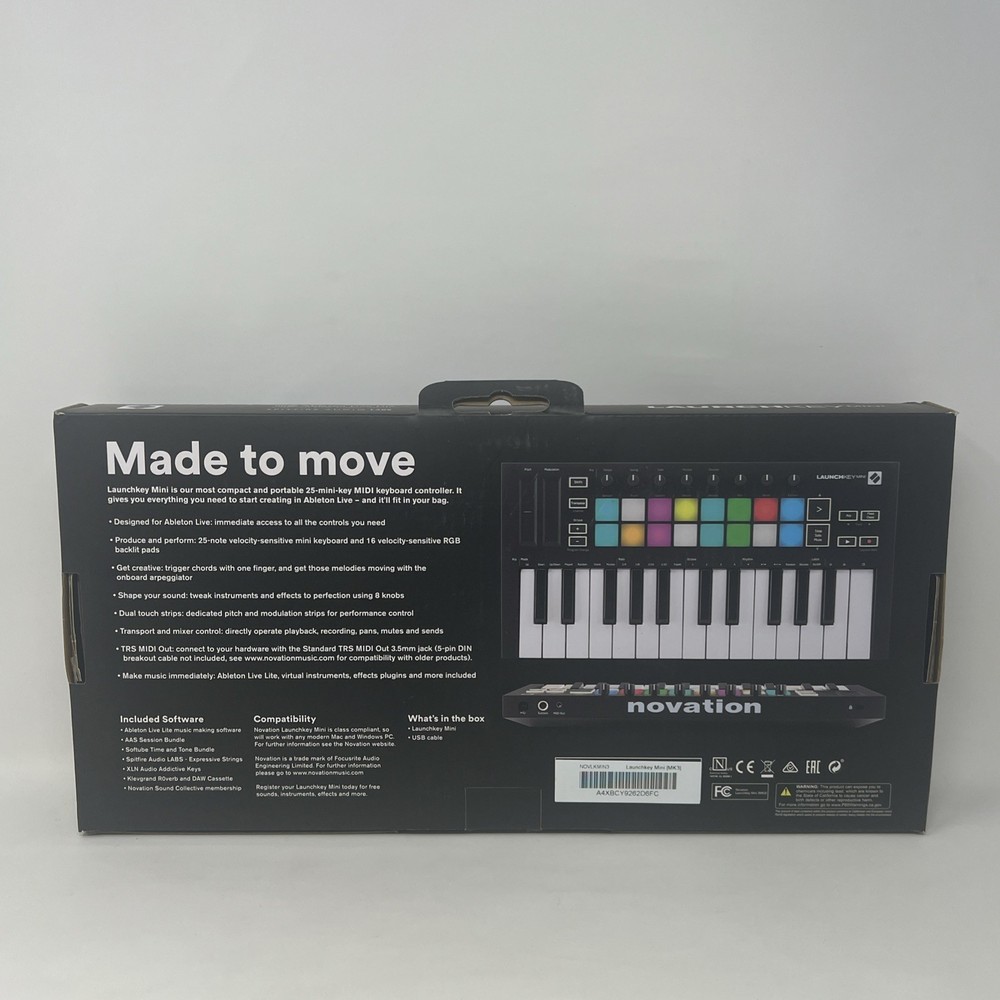 Novation Launchkey Mini Mk3 25 Mini-key Midi Keyboard Controller No Cable