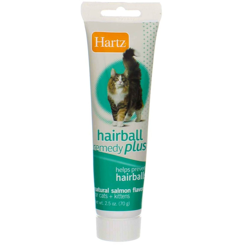 4 Pack Hartz Hairball Remedy Plus Paste, Salmon, 2.5 oz