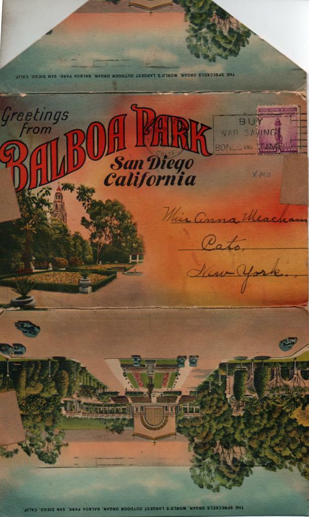 1942  Souvenir Folder  Balboa Park, San Diego, California