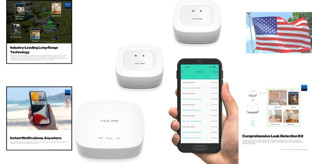 Complete Water Leak Alert System: Hub + 2 Sensors, 1000 Ft Range, Quick Setup