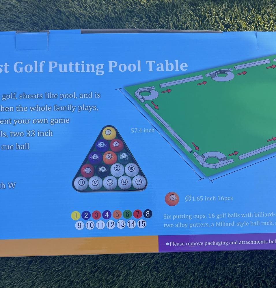Hammacher Schlemmer World’s Largest Golf Putting Pool Table Complete in Box