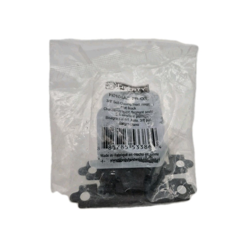 (2-Pk) Liberty Self Closing Insert Hinge Flat Black H0104AC-FB-03