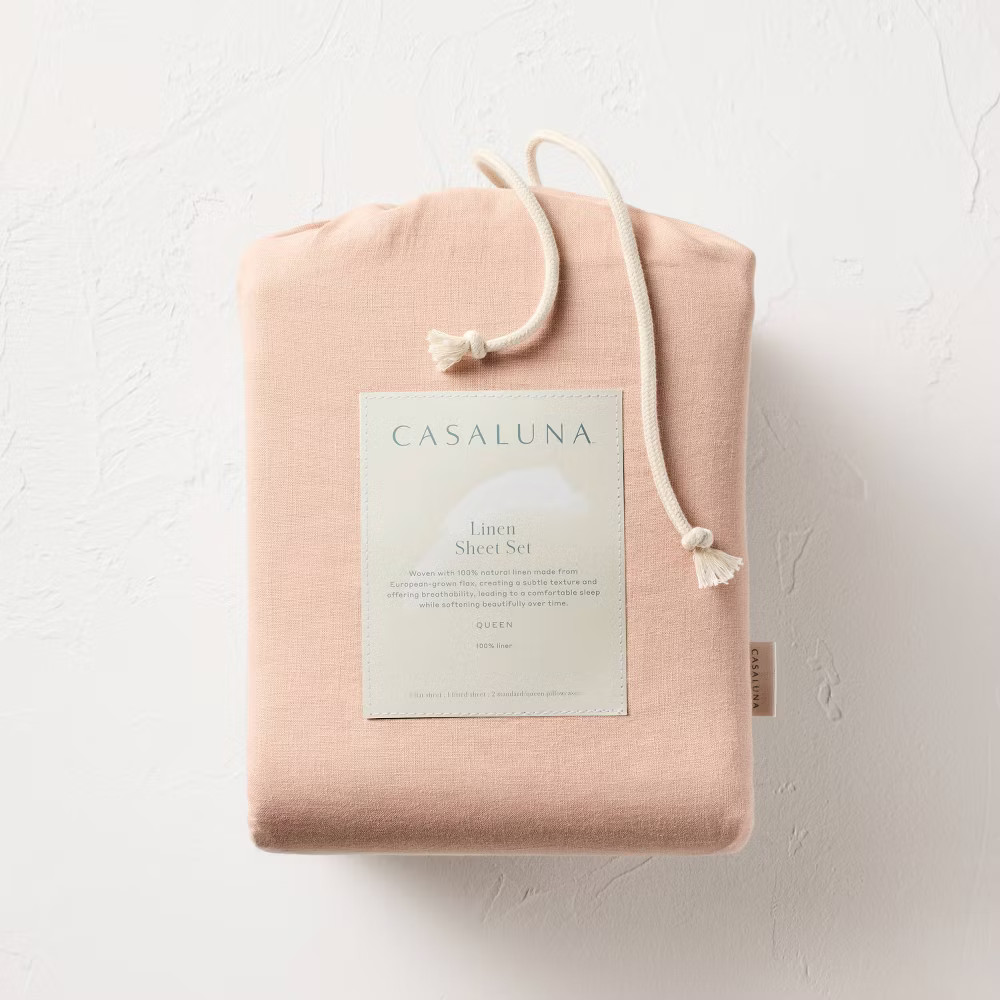 Full 100% Linen Sheet Set Light Adobe Clay - Casaluna