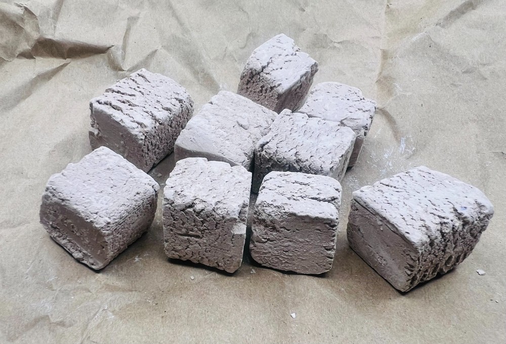 Natural orange gray clay chalk cubes 3.5 oz