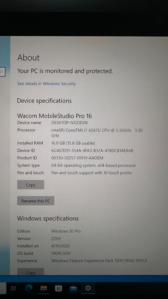 Wacom Mobile Studio Pro 16 - DTHW1620 i7, 16GB ram