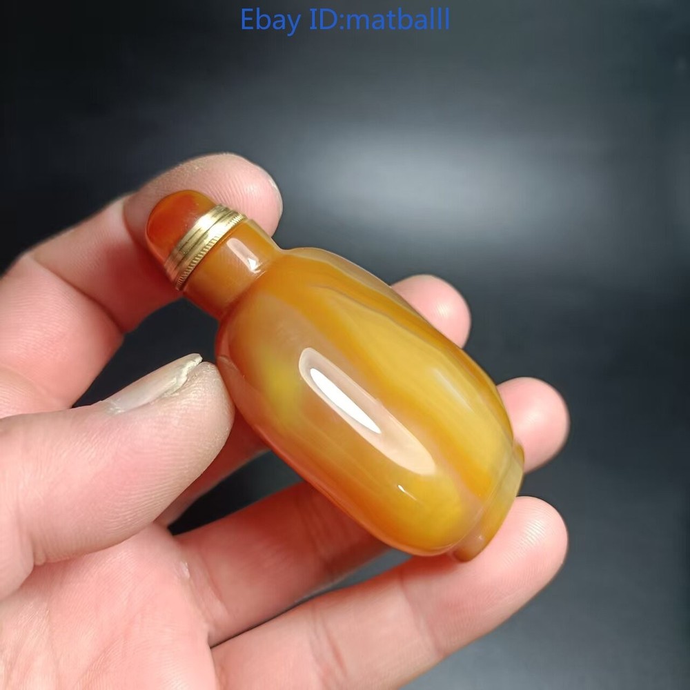 B20 Natural Agate Snuff Bottle Traditional Craft