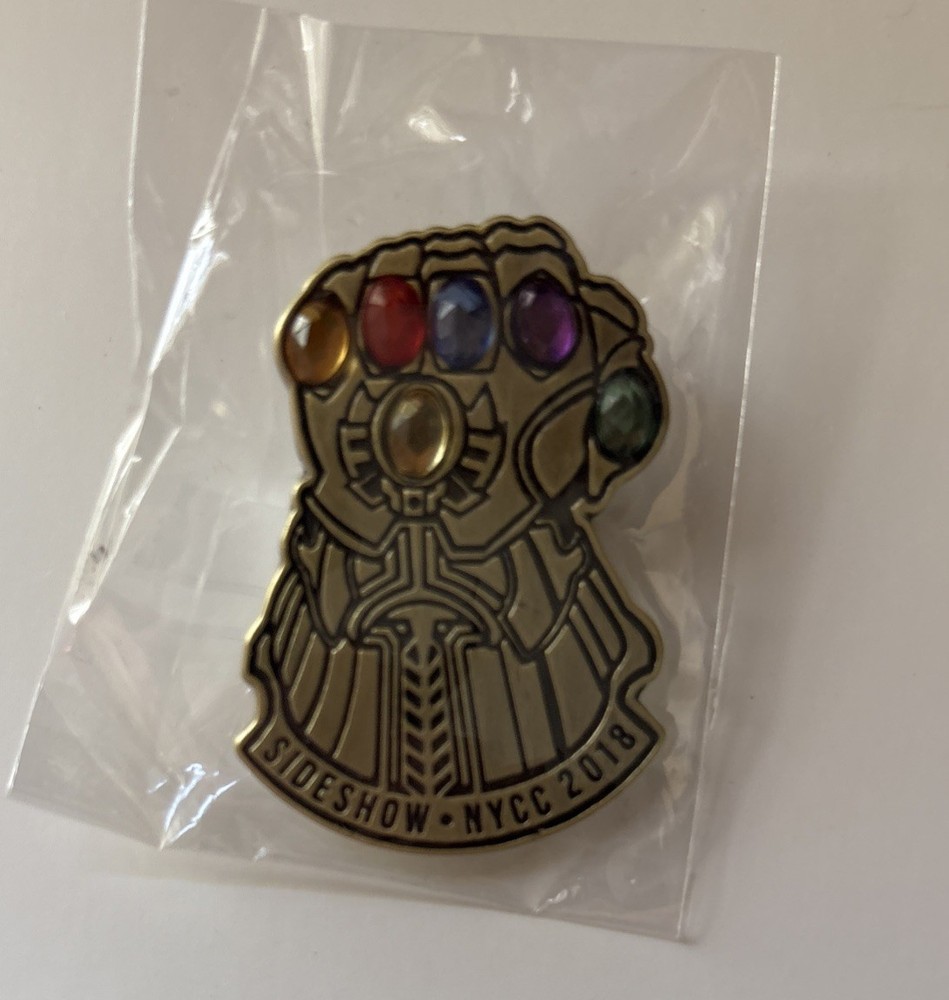 SDCC 2018 COMIC CON SIDESHOW INFINITY THANOS GAUNTLET PIN EXCLUSIVE  RARE MARVEL
