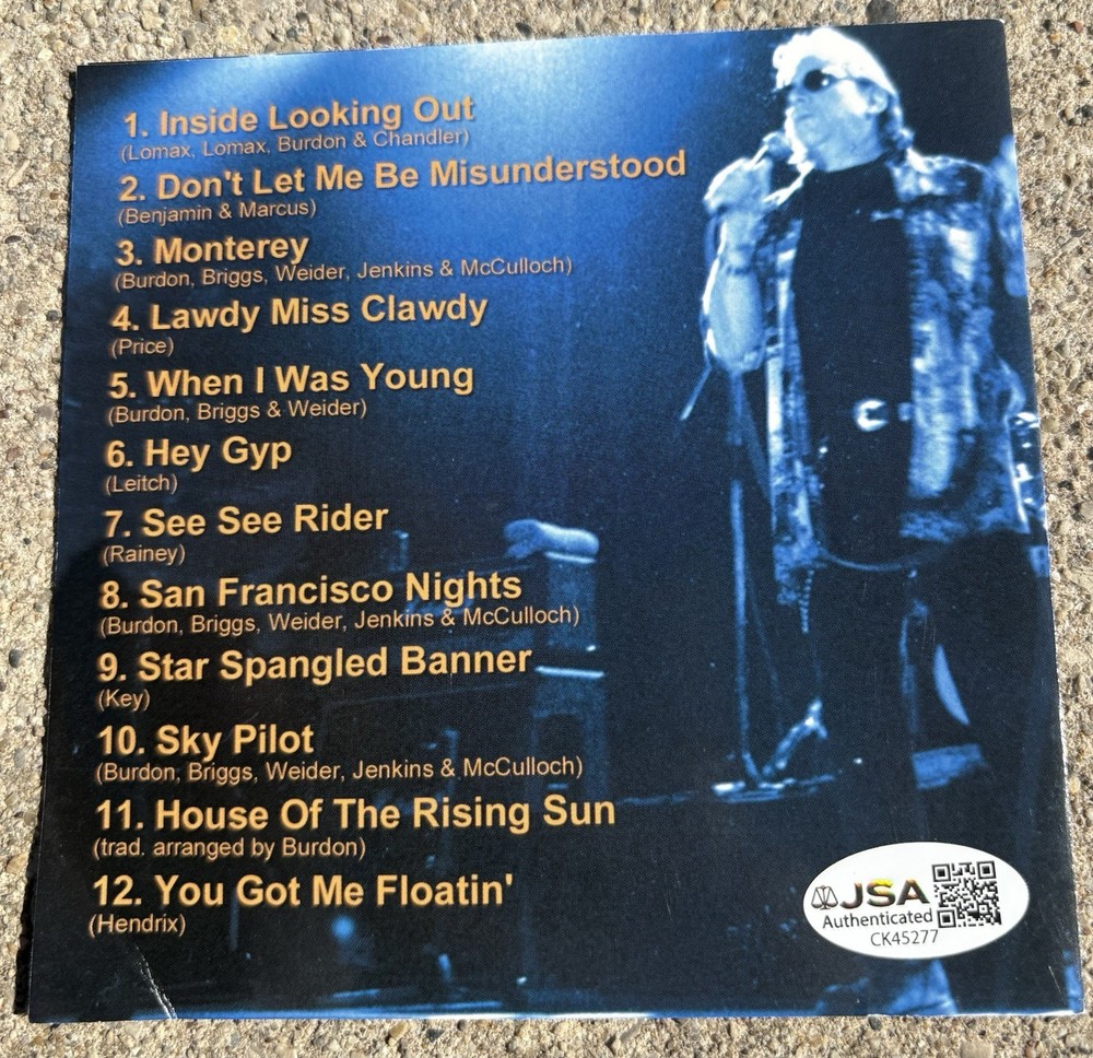 ERIC BURDON & the New Animals SIGNED CD Cover JSA COA