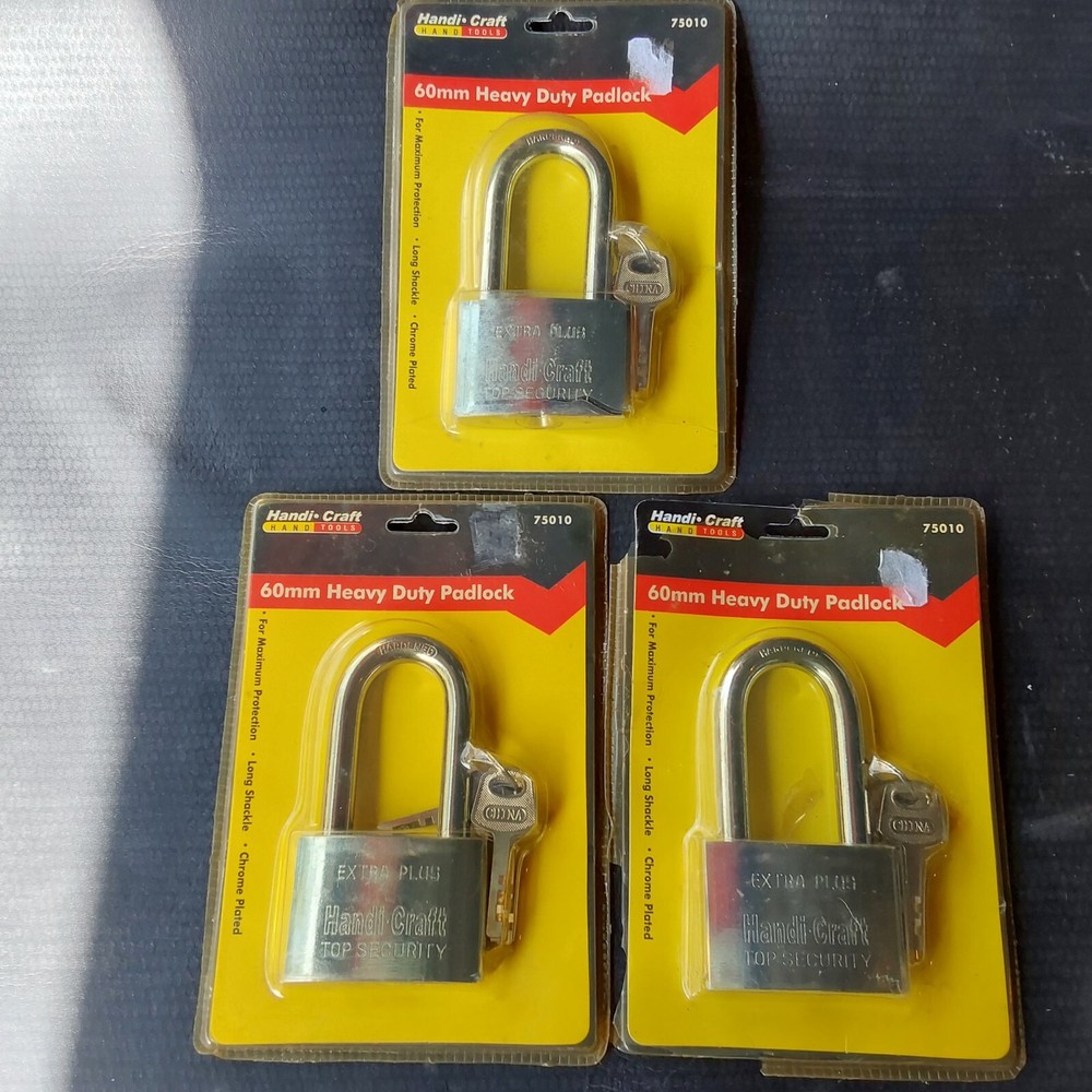 High Security Padlock with 3 Keys - 60mm Heavy Duty Padlocks Storage