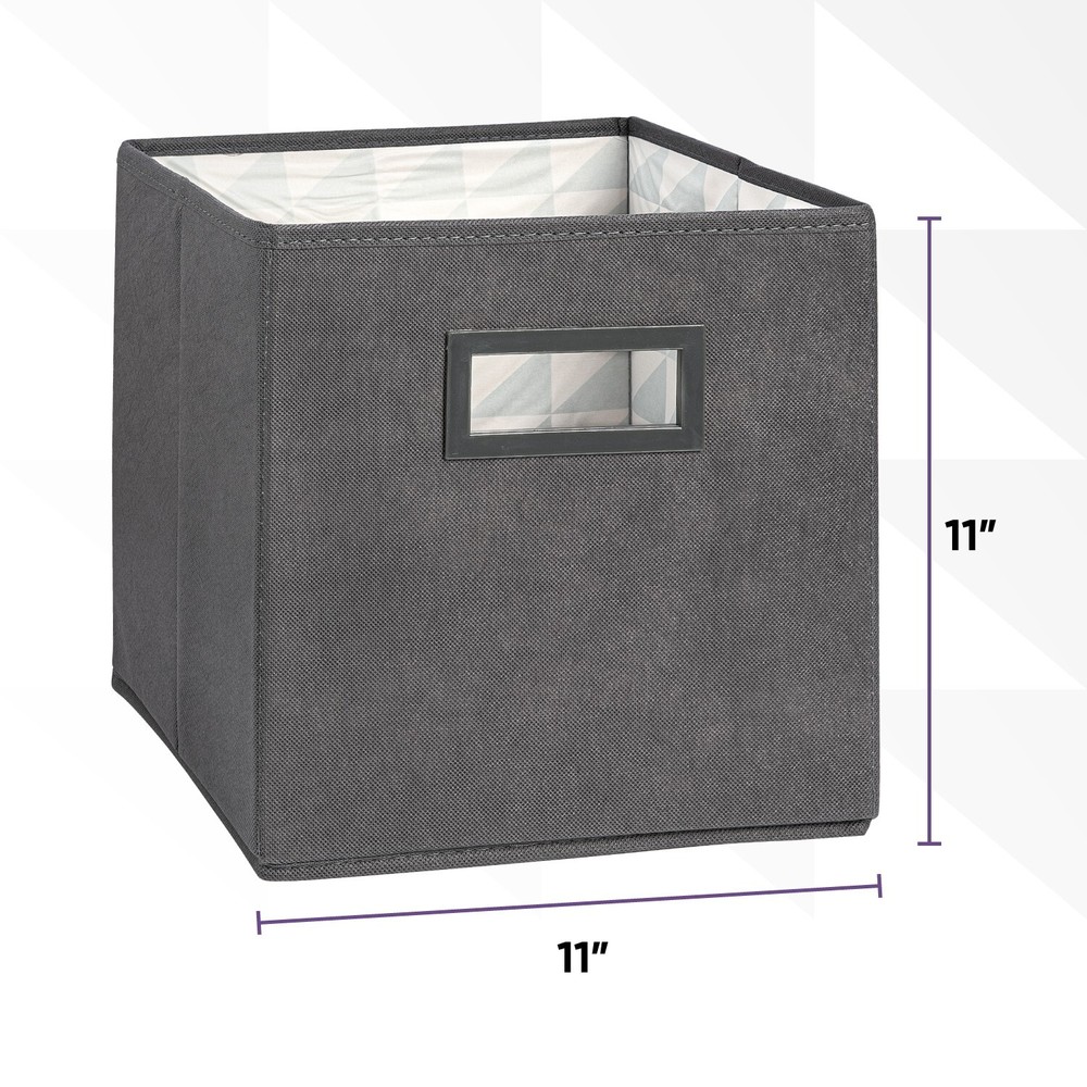 Superio Fabric Organizing Bin, 11" Grey Fabric Cube 4-Pack