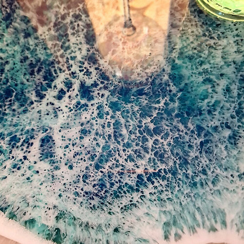 Resin Epoxy Coffee Table Top, Ocean Wave Epoxy Center Table Top, Home Decor
