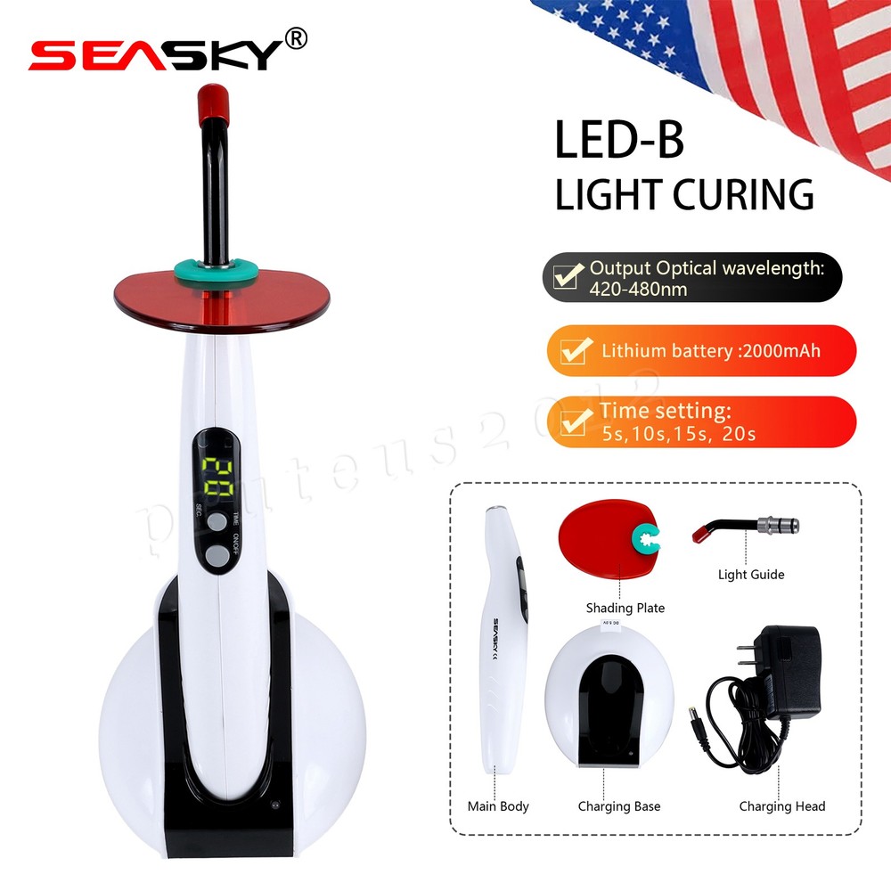 ED.B Dental Wireless LED Curing Light Lamp 1500mW/cm²