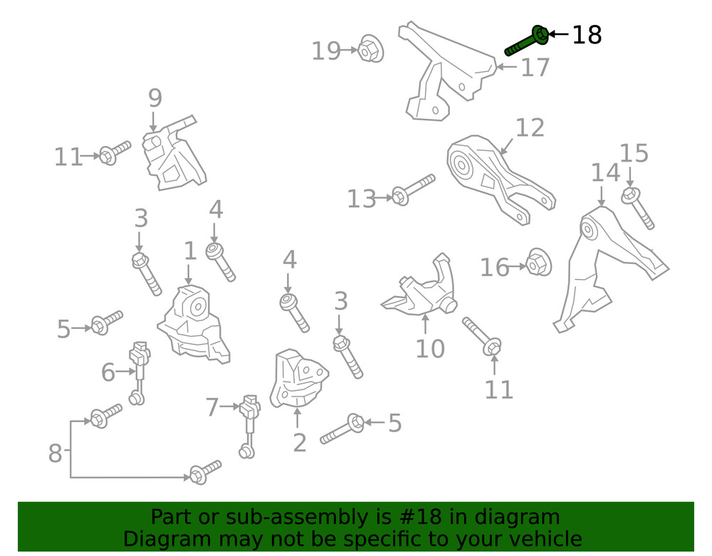 Genuine Porsche Trans Support Mount Bolt N-019-503-8