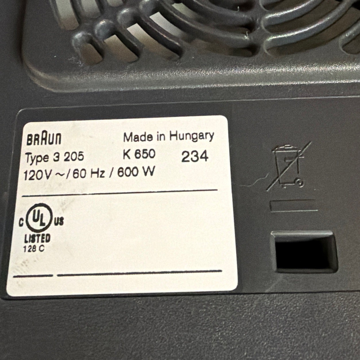 Braun Combimax 650 Food Processor 14 Speed K650 Motor Base Only Great Condition