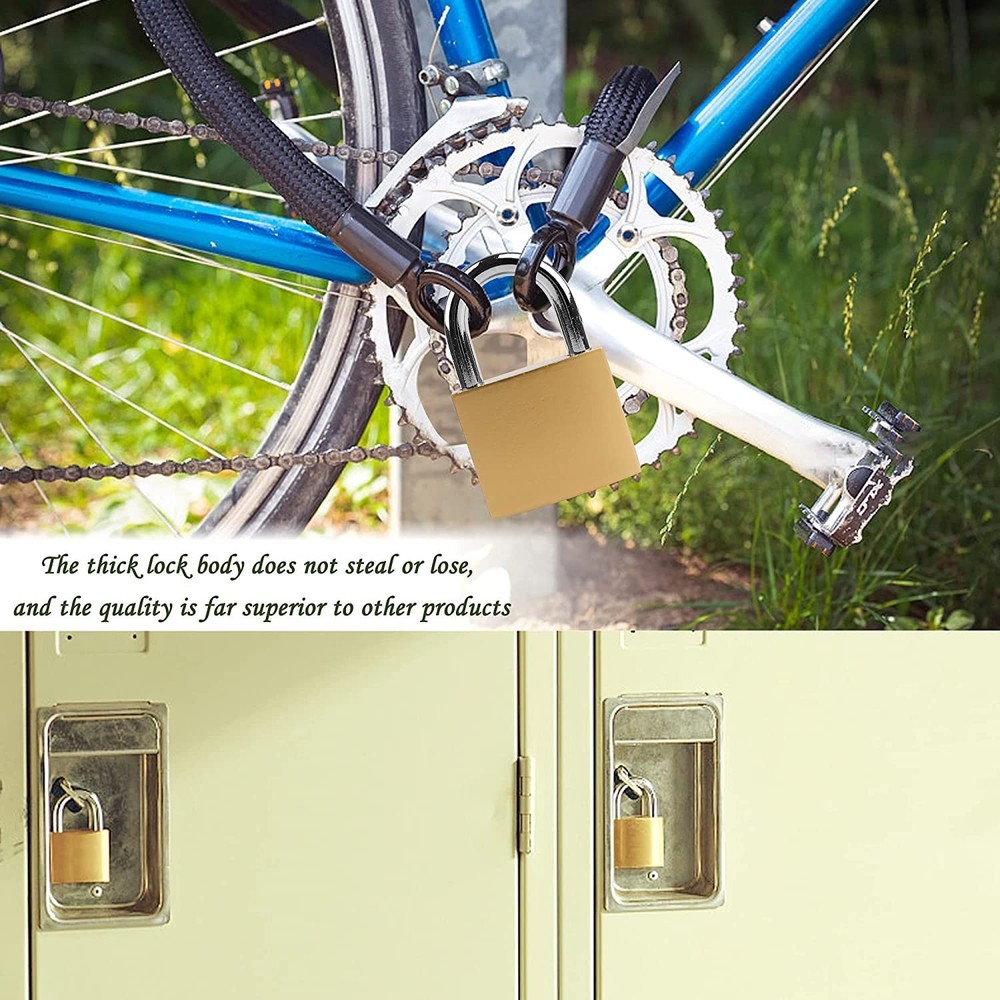 2 Pcs Small Keyed Padlocks, Locker Lock, Locks with Keys 32mm, Gold, Compact,...