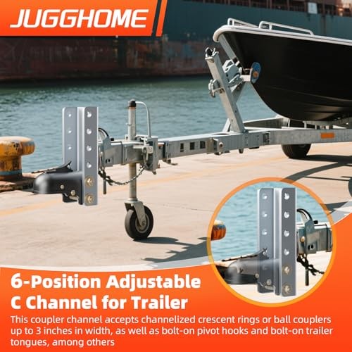 Trailer Hitch Coupler,5-Position Adjustable Lunette Ring or Coupler
