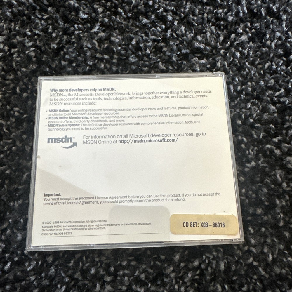 Microsoft MSDN Library Visual Studio  6.0 Two CD Set - Excellent Condition