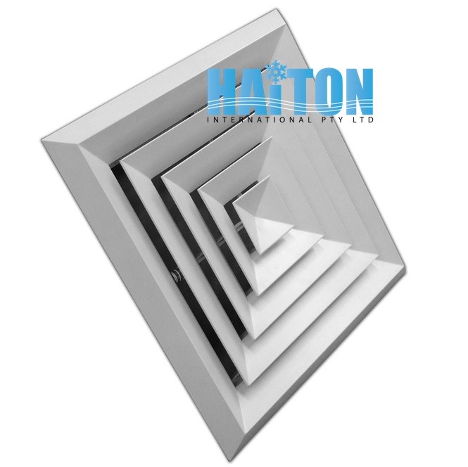 DUCT SQUARE CELILING AIR DIFFUSER/ ALUMINUM WITH ADAPTER Mode:BD4 225x225mm