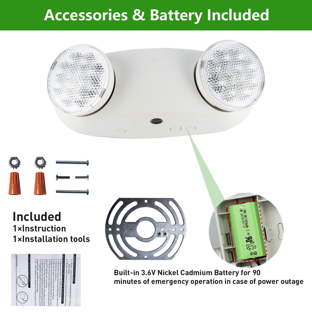 US Standard LED Emergency Lights Battery Backup Emergency Lighting UL Listed