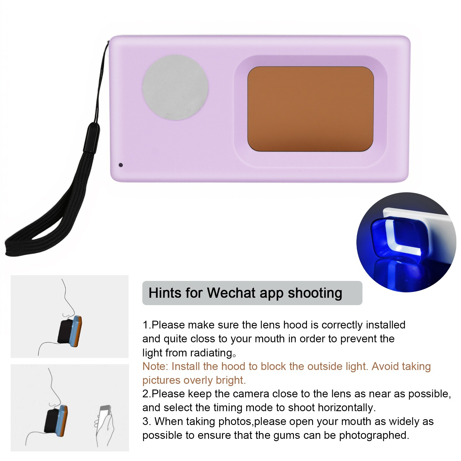 Electric Dental Plaque Indicator Detector Display Device Oral Hygiene Care Pink