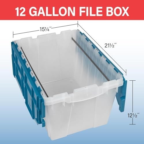 Akro-Mils KeepBox 12 Gallon Storage Container, Nesting and Stackable Plastic