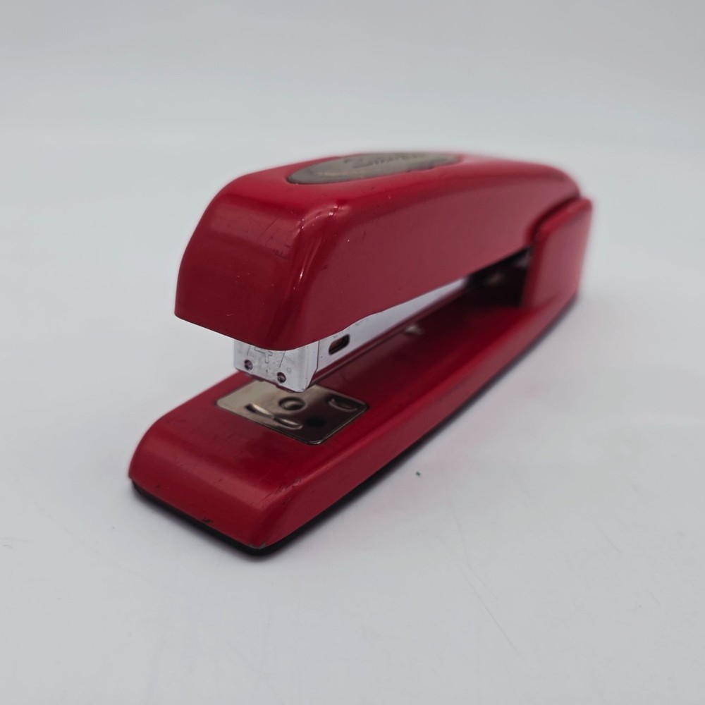 Swingline Red Desktop Stapler Vintage Metal Office Supply