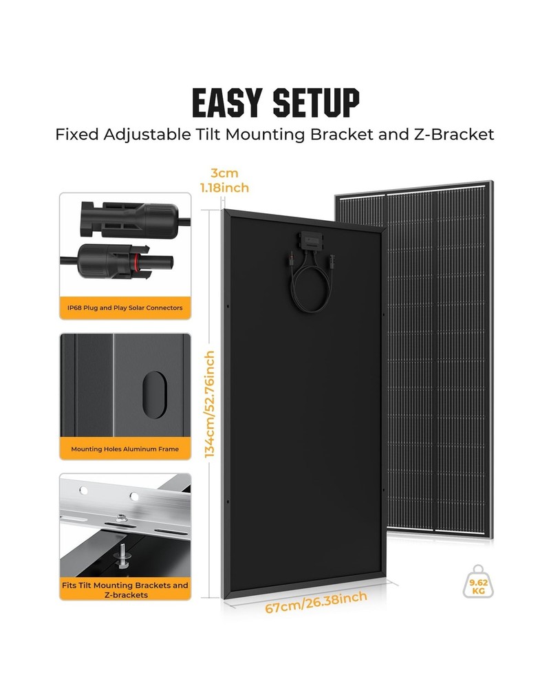 200 Watt Solar Panel 18BB, 25% High Efficiency, N-Type 12V 200W Solar Panel, ...