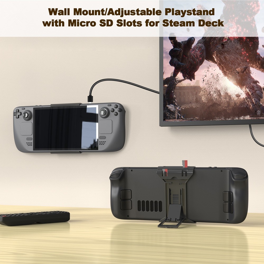 Foldable Console Desktop Back Holder Wall-Mounted Storage Bracket For Steam Deck
