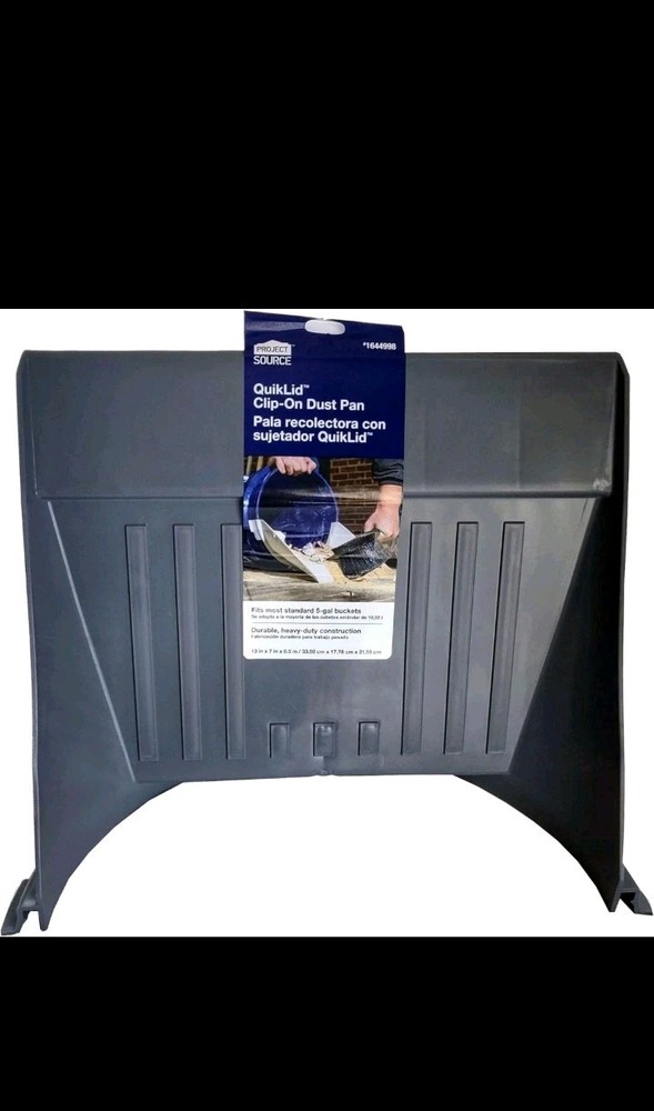 2 X Project Source QuikLid ClipOn Dust Pan 5Gallon Bucket Accessory