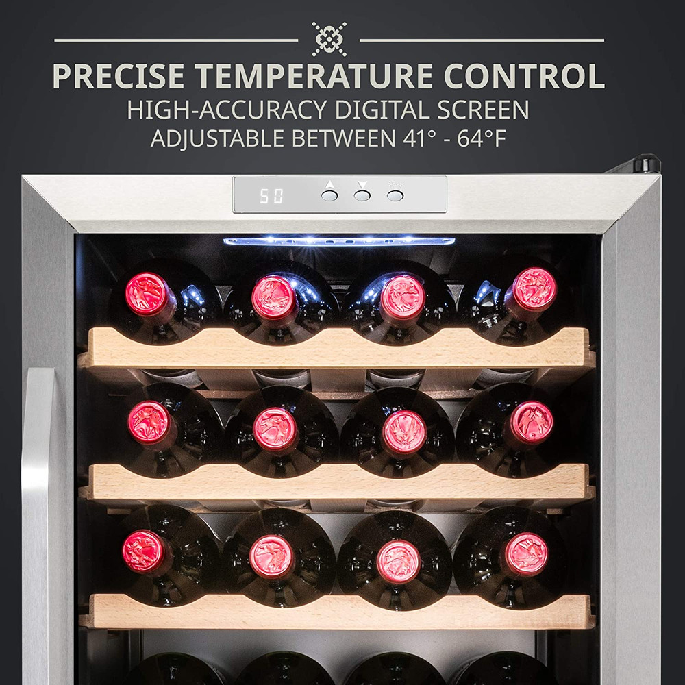 24 Bottle Compressor Wine Cooler Refrigerator W/Lock | Large Freestanding Wine C