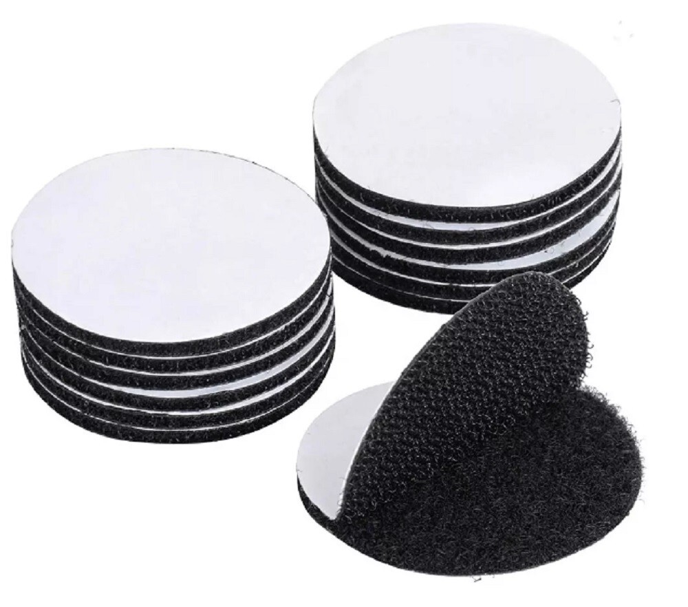 20 Pair Self Adhesive Hook and Loop Tape Nylon Fastener Strips Sticky Back Set