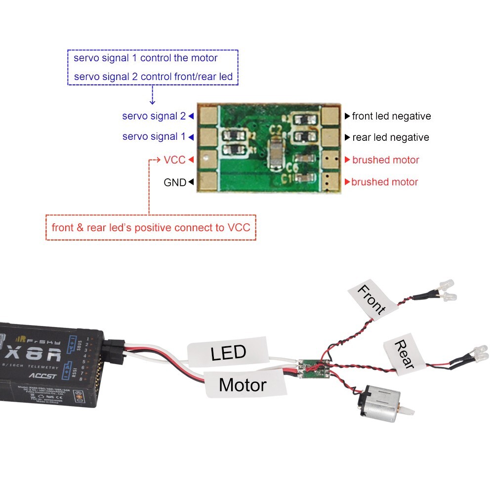 DasMikro 1S 3A ESC Micro Speed Controller With Light Control for 1/87 - 1/43