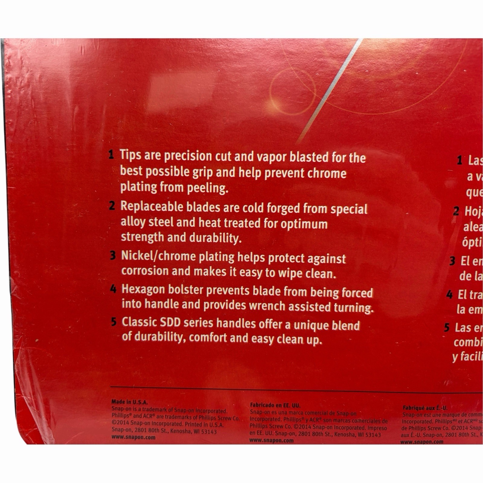 Snap On Tools Pearl White Hard Handle Combination Screwdriver Set SDDX70APW