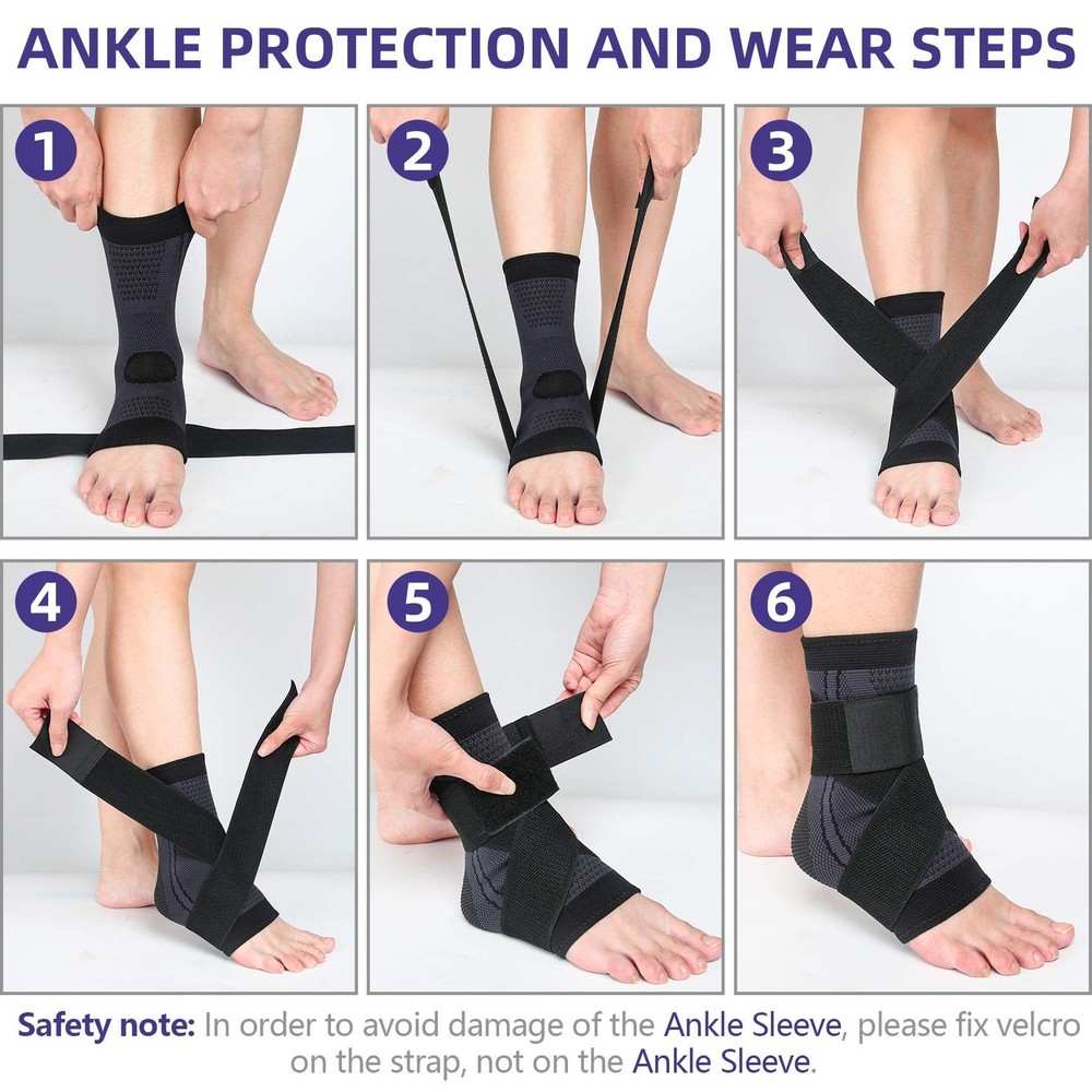 Ankle Brace, Adjustable Compression Ankle Support Men & Women, Strong Ankle B...