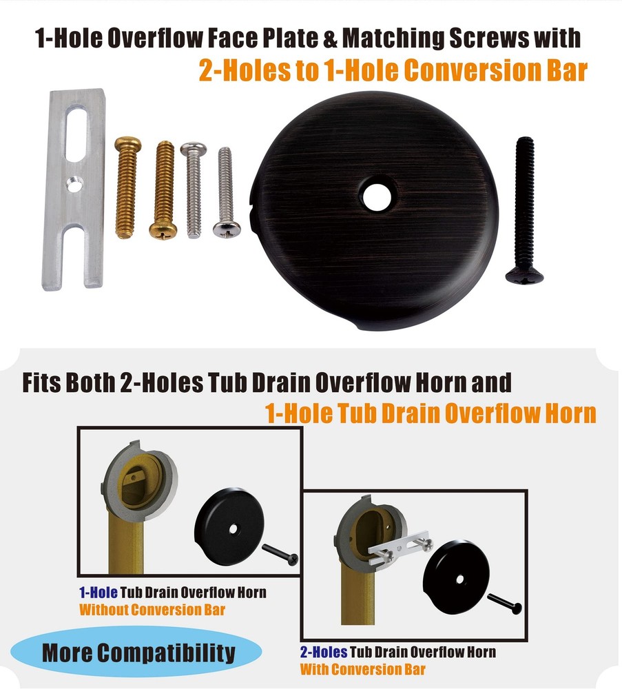 Bronze Universal Tub Drain Tip Toe Conversion Kit Oil Rubbed