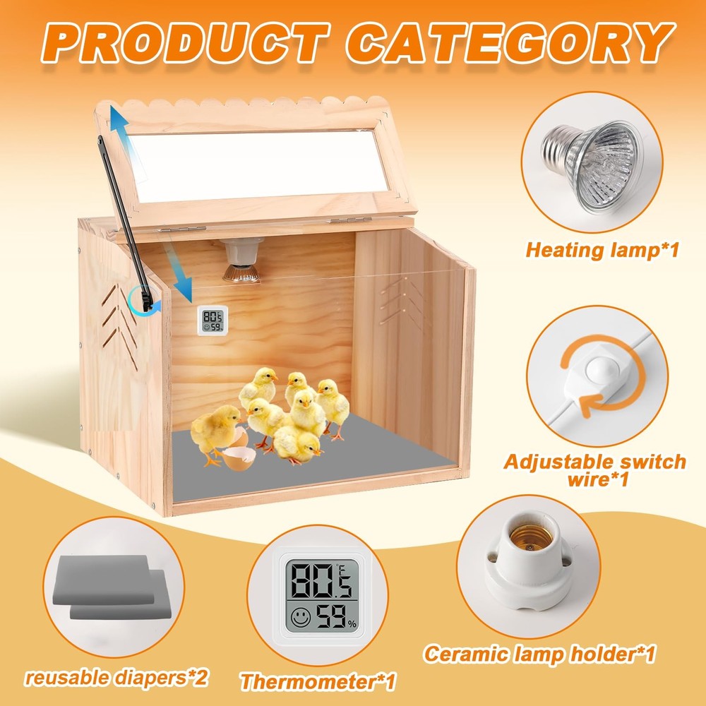 Chicken Brooder Box, Brooder Box for Chicks & Quail, Small Chicken Coop Quail...