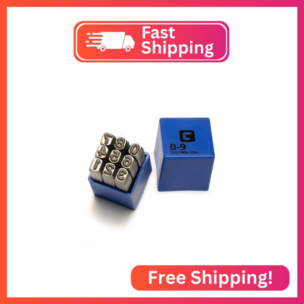Capri Tools Professional 1/4 in. Number Stamp Set, 9-Piece