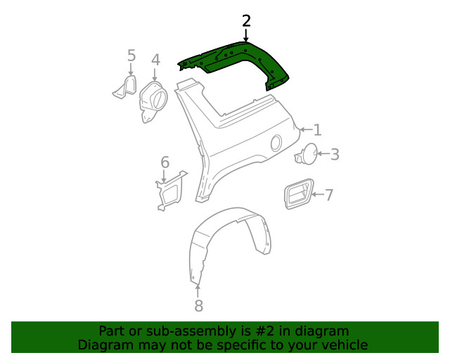 Genuine GM Upper Quarter Panel 15102211