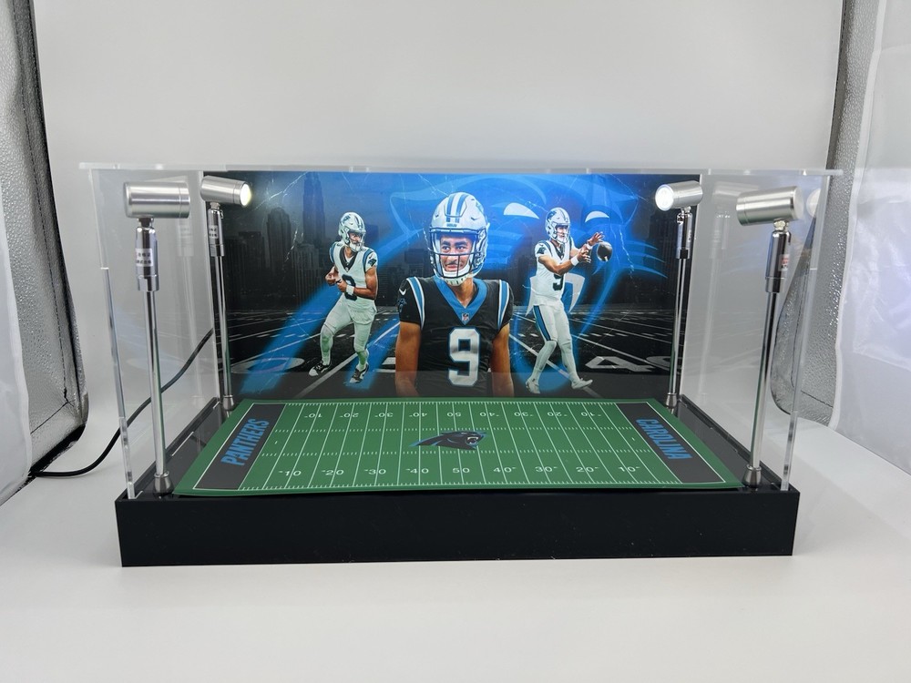 Bryce Young - Panthers - Custom 2 Mini Helmet Display Case W/ LED Lights