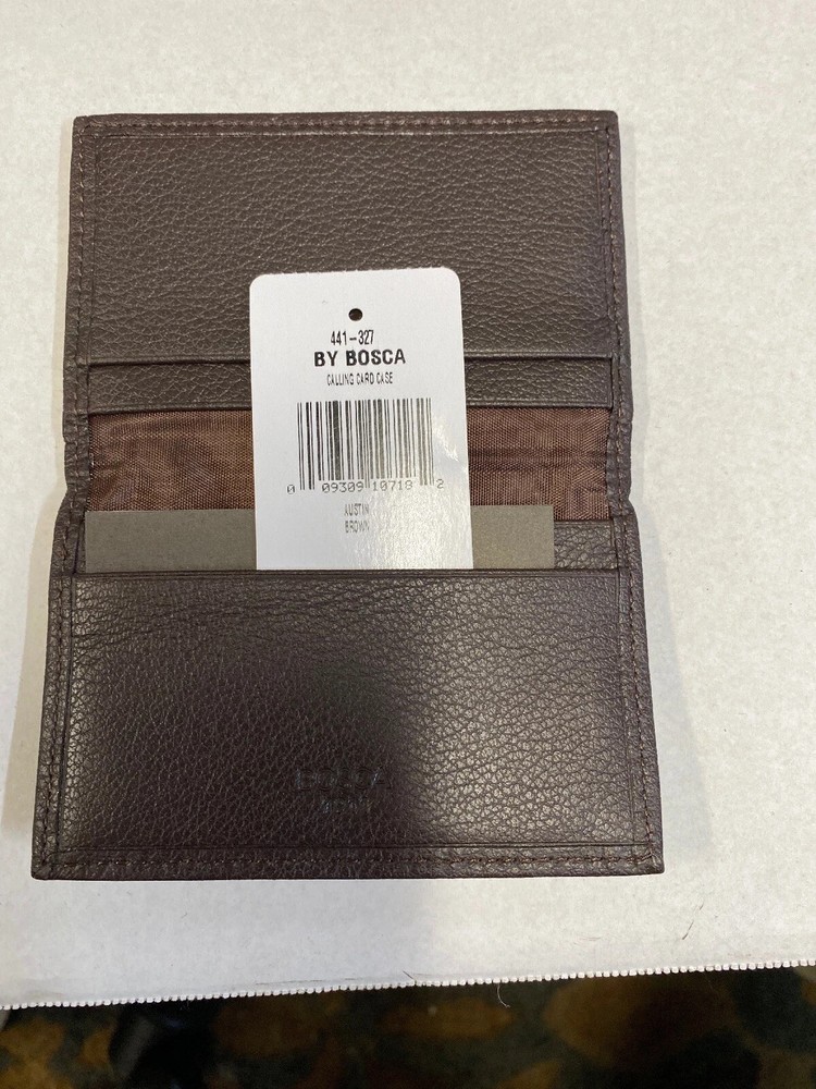Bosca Old Leather Wallet Calling Card Case Brown Austin m
