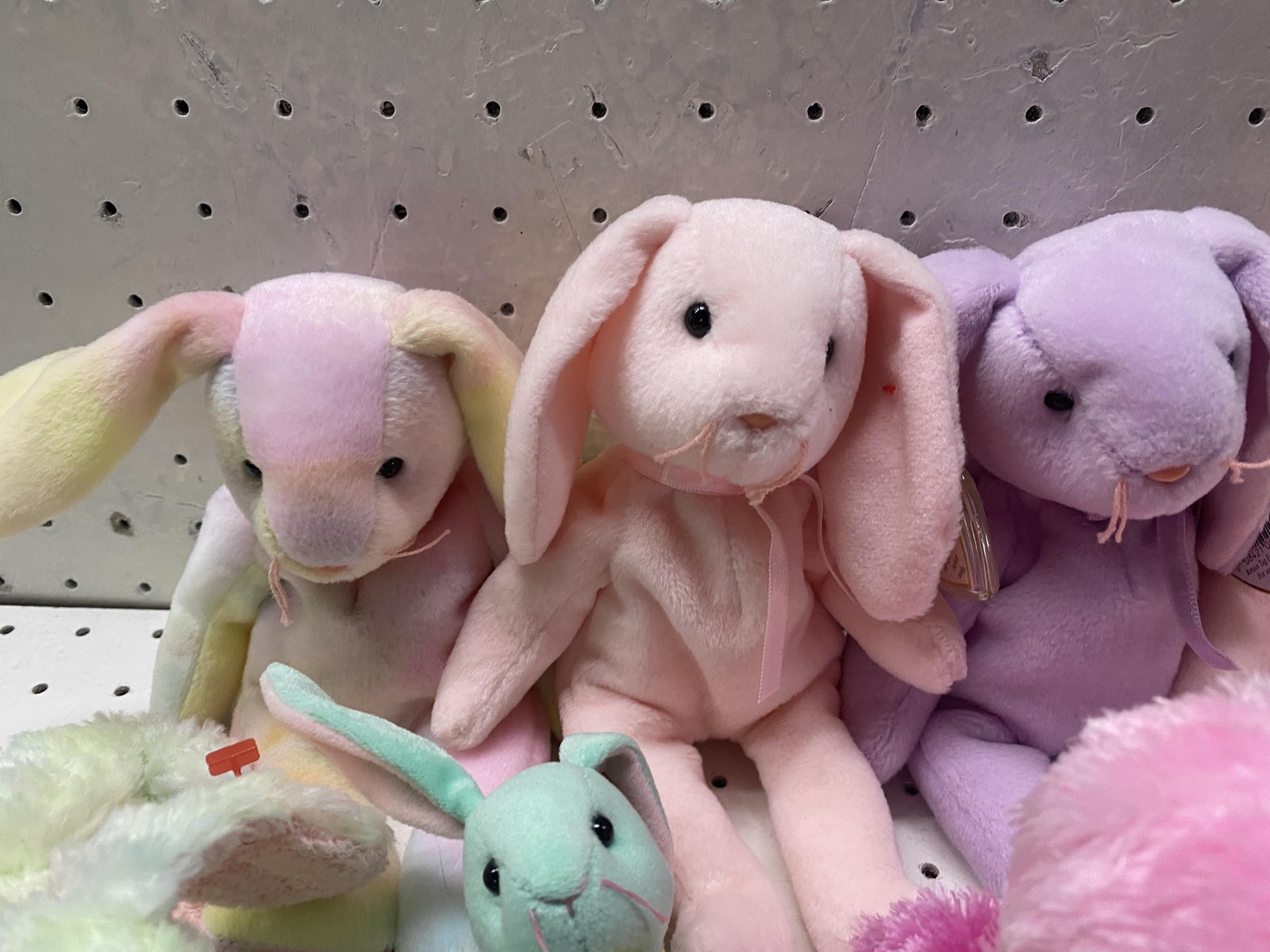 Vintage Ty Easter Bunny Chick Bear Plush Lot 11 Small Pastel Stuffed Animal Toys