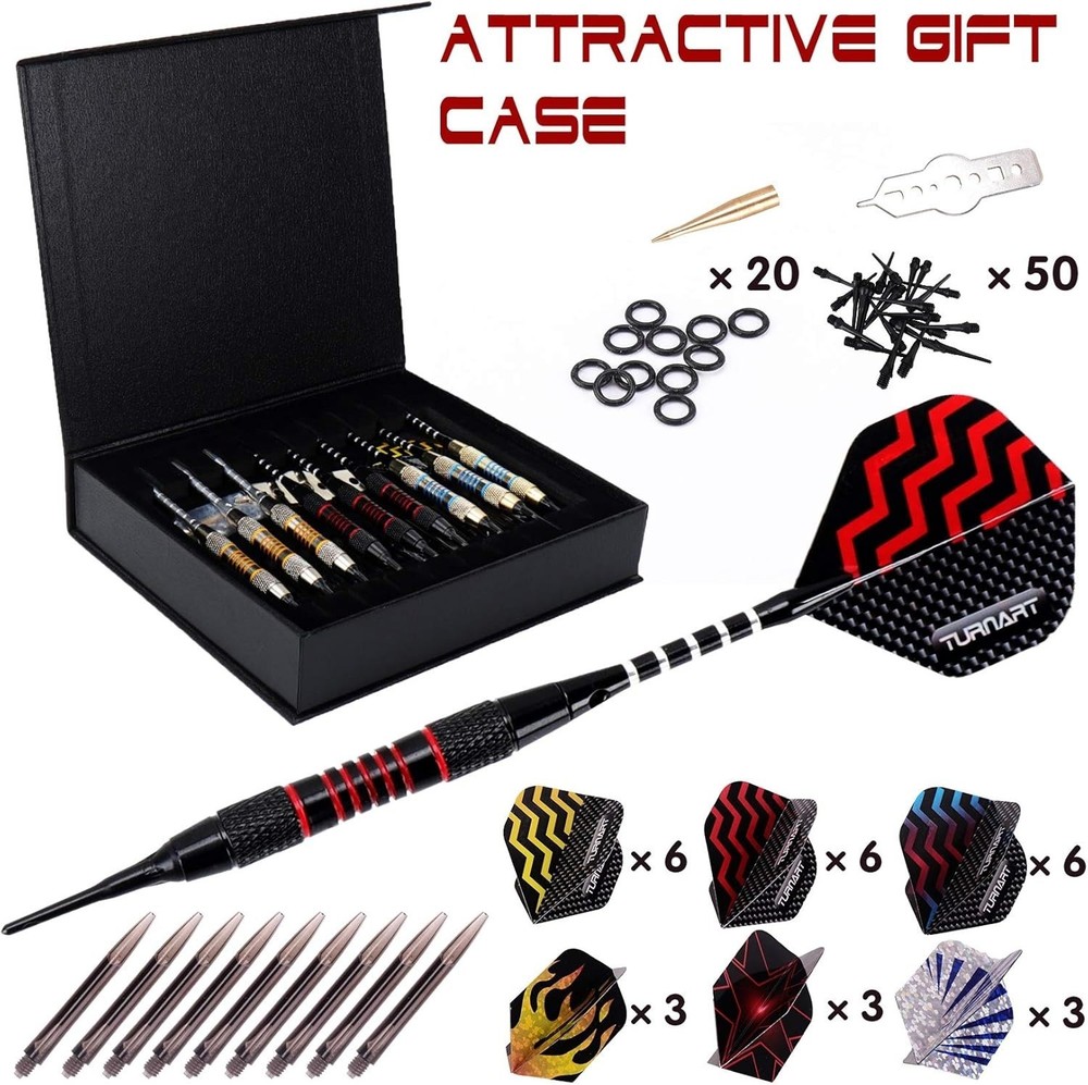 Turnart Darts Plastic Tip, Professional Soft Tip Darts Set Electronic Dartboard