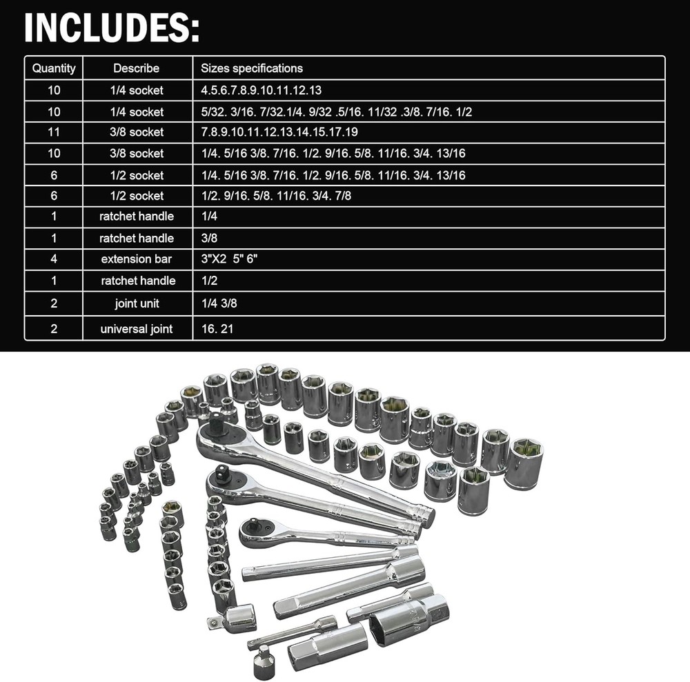 439 Piece Tool Set Mechanics Hand Tool Kit Sockets Wrenches W/ Storage Tool Box