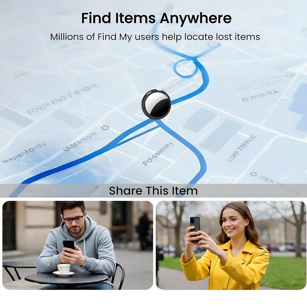 2 Pack Tracker Tag [Apple MFi Certified] Pair with Apple Find My (iOS Only) A...
