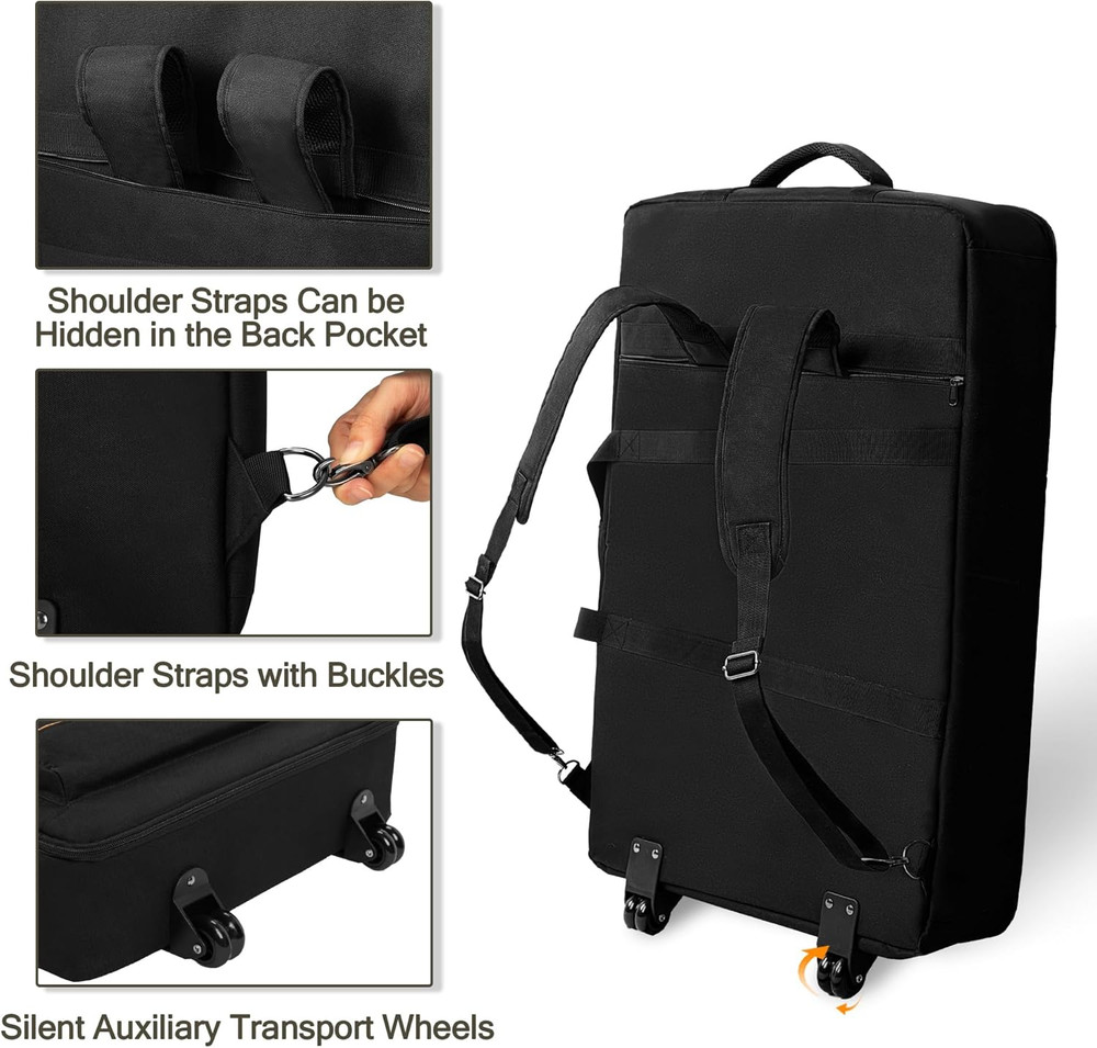 DJ Controller Bag Backpack with Wheels Compatible with Pioneer XDJ RX2/ XDJ RX3/