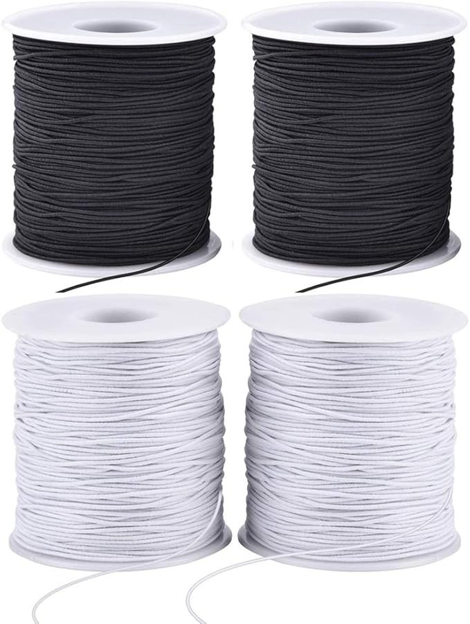 Stretchy String for Bracelets, 4 Rolls 1 Mm Sturdy Elastic String Elastic Cord f