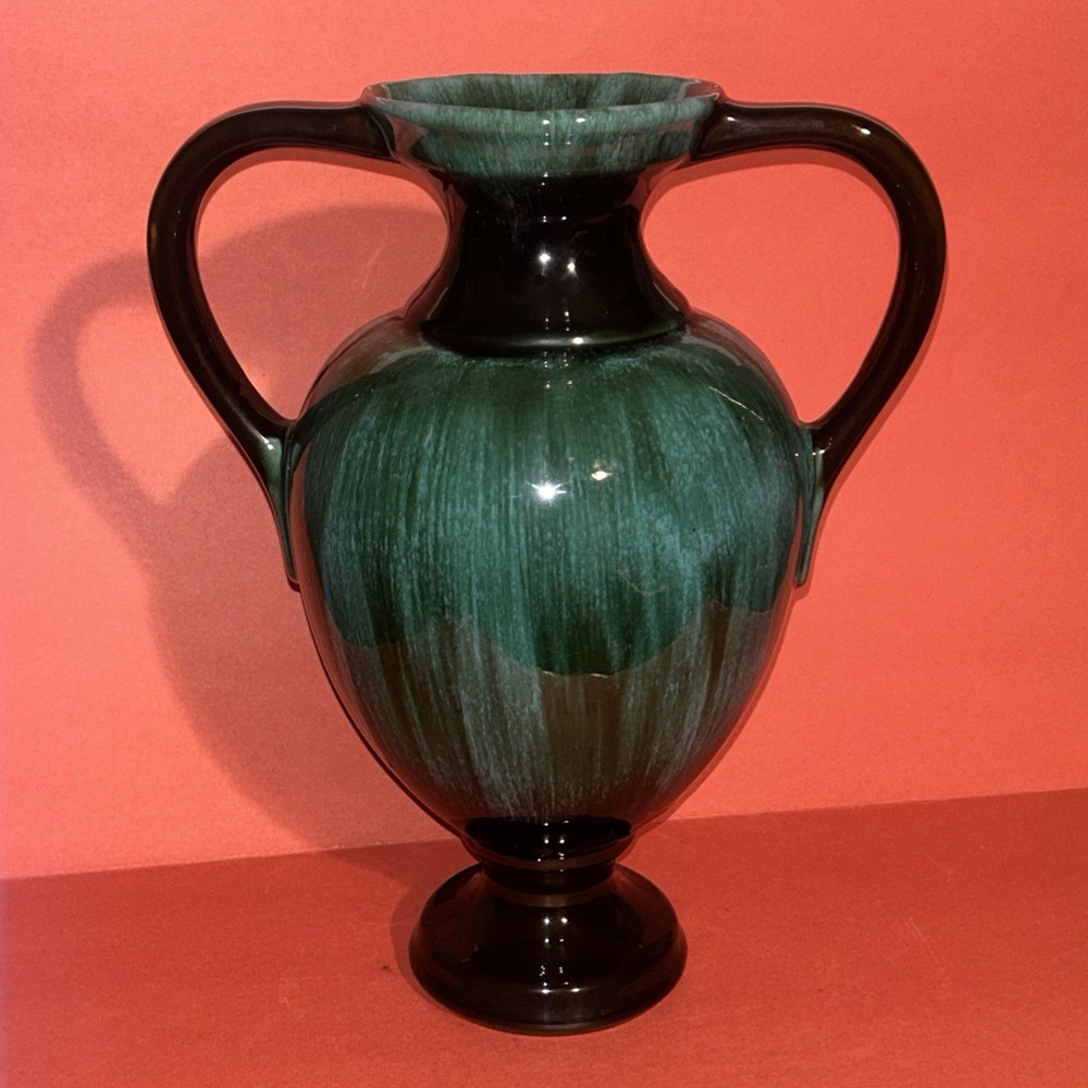 Mountain Pottery Green Flow Glazed Urn Vase