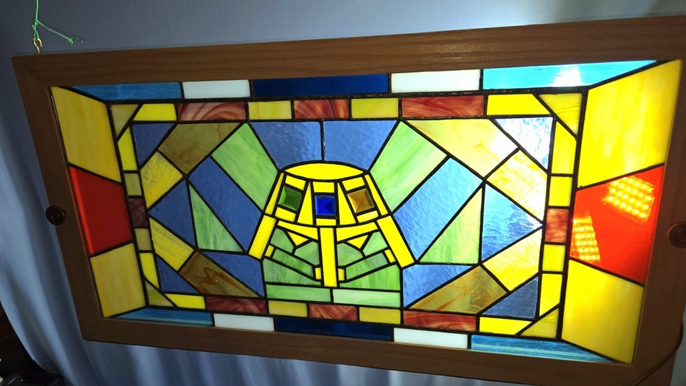 Framed Stained Glass Slag Ninja Turtle Panel Robot Transformer Warrior Samurai