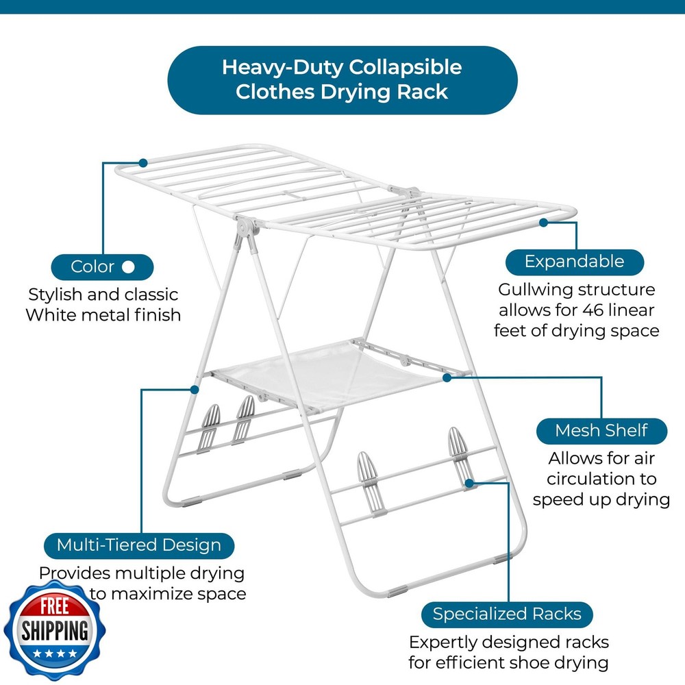 Honey-Can-Do Heavy-Duty Foldable Laundry Drying Rack – Portable S